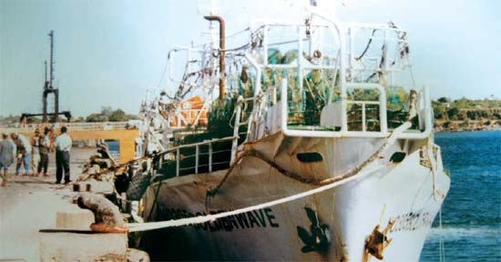 海賊らに拉致される前に「クムミ３０５号が」ケニア、モンバサ港に停泊している姿。(写真＝キム・ジョンギュ氏）