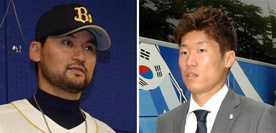 日本プロ野球オリックスの朴賛浩（パク・チャンホ、３８）と朴智星（パク・チソン、３０、マンチェスター・ユナイテッド）。