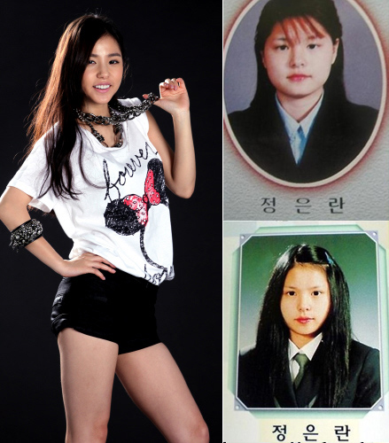 学生時代の卒業写真（右）が公開された女優ミン・ヒョリン（写真＝ポータルサイト掲示板）。