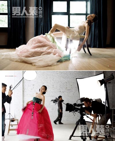 女優チュ・ジャヒョンが中国で撮影した「韓服グラビア」。