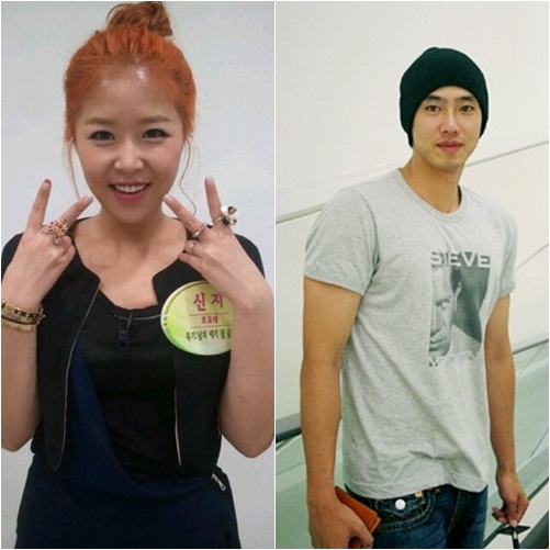 熱愛が発覚したコヨーテのシンジ（左）とバスケのユ・ビョンジェ。