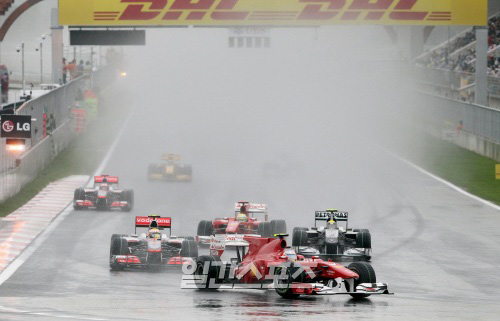 昨年、雨の中で開催されたＦ１コリアグランプリ。