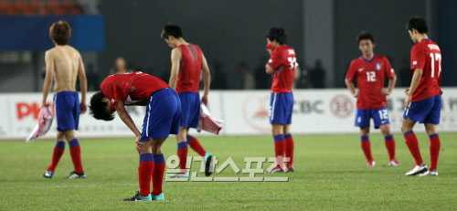 １５日のＷ杯予選レバノン戦に敗れた韓国代表。