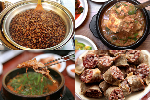 韓国料理の中には、ポンデギ（蚕の佃煮）やチョングッチャン（清麹醤）、スンデ（豚の腸詰）や犬肉を使った補身湯（ポシンタン）など、特有の臭みがあって韓国人でも苦手と感じる料理が意外と多く存在します。 