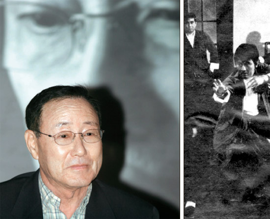 第１１回ニューヨークアジア映画祭で終生功労賞を受賞した鄭昌和（チョン・チャンファ）監督。 右は１９７２年に鄭監督が制作した「死の五本指」の場面。