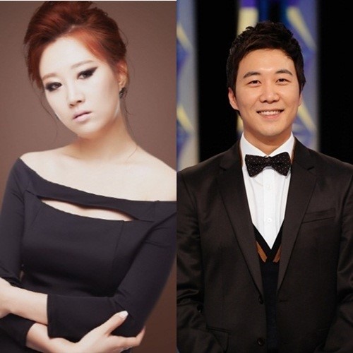 トロットクイーン歌手のチャン・ユンジョン（３３、左）とＫＢＳ（韓国放送公社）アナウンサーのト・ギョンワン（３１）。