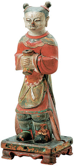 １７世紀木造童子立像。