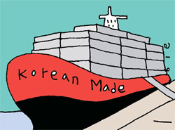 。「メイド・イン・コリア（Ｍａｄｅ　ｉｎ　Ｋｏｒｅａ）」の代わりに「コリアンメイド（Ｋｏｒｅａｎ　Ｍａｄｅ）」と表記しようと韓国貿易協会が提案した。