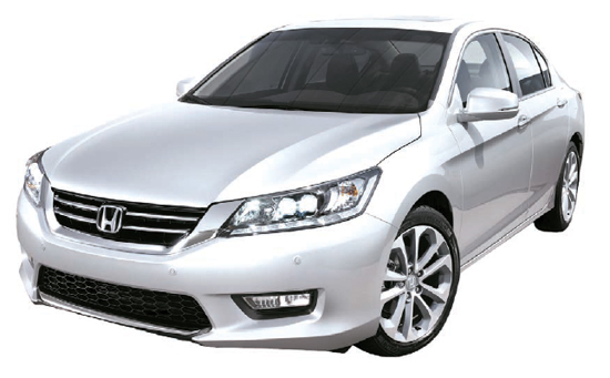 今年前半期で販売が１０５％増えたホンダアコード。公共駐車料金や通行料金の割引をしてもらえる低公害車の恩恵が人気をあおった。