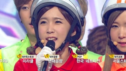 初の１位を獲得したＣｒａｙｏｎ　Ｐｏｐ（ＫＢＳ画面キャプチャー）