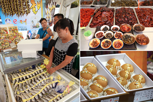 会場のソウル広場と清渓(チョンゲ)広場には全国133地域でとれた野菜や果物、海産物を販売するブースがずらり。各地の生産者と直接やりとりしながら購入することができます。