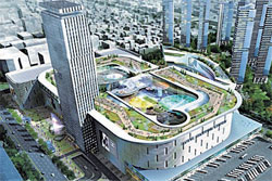 仁川に開発される予定の“韓国版六本木ヒルズ”「ロッテ仁川ターミナル複合団地（仮称）」のイメージ図。