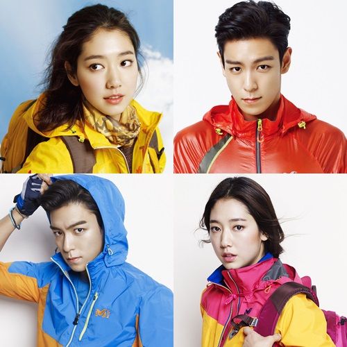 女優パク・シネとＢＩＧＢＡＮＧのＴ．Ｏ．Ｐ。（写真＝アウトドアブランド「ミレー」）