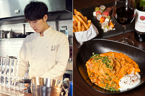 弘大（ホンデ）の「ＴＨＥ　ＤＩＮＩＮＧ　ＬＡＢ（ザ・ダイニング・ラボ）」は、俳優のソン・ジュンギ似のイケメンシェフがいることでも紹介されたお店。甘いマスクだけでなくフランスの名門料理学校を卒業し料理の腕も確か。芸能人も多数足を運びます。