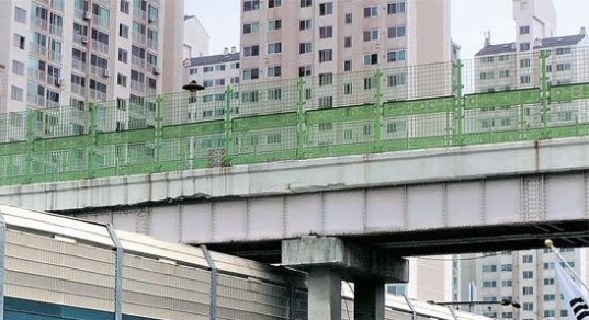 建設から３６年経った陸橋…所々コンクリートが剥がれている