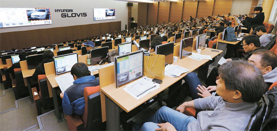 現代グロービスが京畿道始華で運営中の中古車競売場。（写真＝現代グロービス）