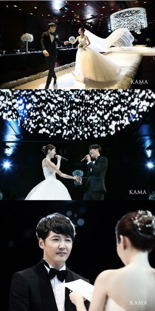 俳優ユン・サンヒョンと歌手Ｍａｙｂｅｅの挙式の様子。（写真提供＝ｋａｍａ）