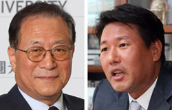 丁世鉉（チョン・セヒョン）元統一部長官（写真左）と金泰孝（キム・テヒョ）成均館（ソンギュングァン）大学教授