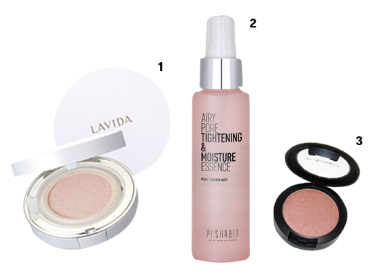 １．ＬＡＶＩＤＡ「ＣＯＯＬＩＮＧ　ＳＵＮＧＥＬ　ＣＵＳＨＩＯＮ」２．ＰＩ?Ｓ　ＨＡＢＩＴ「毛穴エッセンスミスト」３．ＭＡＣ「Ｐｒｏ　Ｌｏｎｇｗｅａｒアイシャドーピンク・フロンティア」