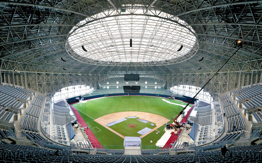 韓国初のドーム球場となる「高尺ドーム」。