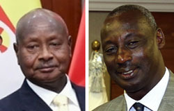 ムセベニ大統領（写真左）とニャカイリマ長官。