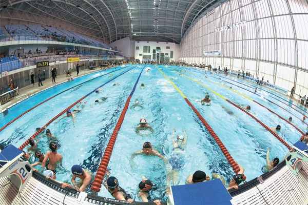 光州世界水泳大会のメーン競技場候補の一つ、南部大学国際プール。