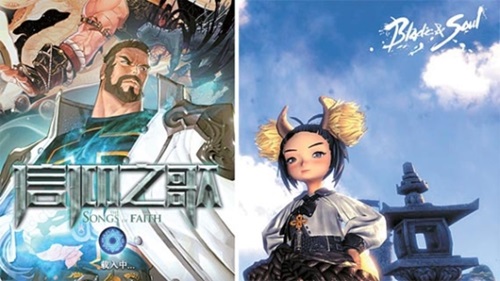 ネクソンの『Ｄｕｎｇｅｏｎ＆Ｆｉｇｈｔｅｒ（中国版）』（写真左）とＮＣ『Ｂｌａｄｅ　＆　Ｓｏｕｌ（北米版）』。