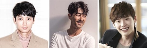 左側から俳優のカン・ドンウォン、チャ・スンウォン、イ・ジョンソク