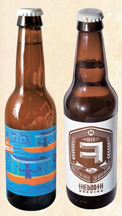 「ザ・ブース」で作る「大同江ペールエール」とチャン・ギハとコラボレーションした「キヨク」ビール。