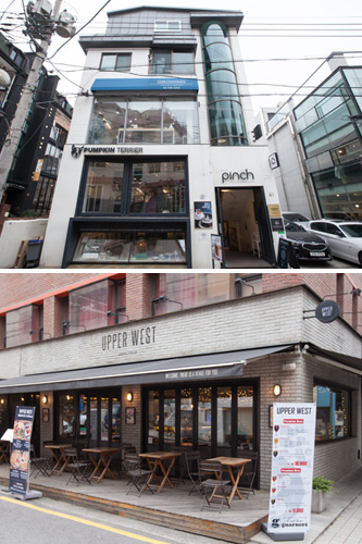 かわいいテリア犬のイラストがトレードマークの「ＰＵＭＰＫＩＮ　ＴＥＲＲＩＥＲ」は、大きめのケーキが人気。ワインも飲めるカフェ「ＵＰＰＥＲ　ＷＥＳＴ」では、カジュアルなブランチを楽しめます。