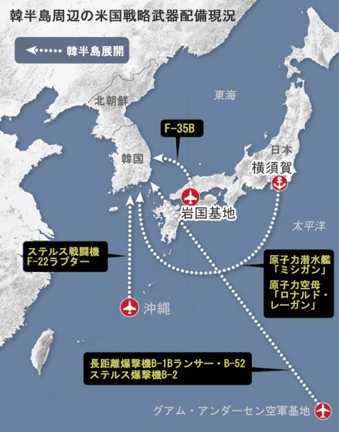 韓半島周辺の米国戦略武器配備現況