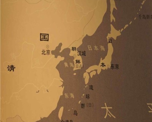 中国北京市首都博物館の展示パネル。地図の朝鮮の下に「日占」と記載されている。今年５月１５日に是正を要求したが、まだ協議中という。（写真＝金炳旭議員室提供）