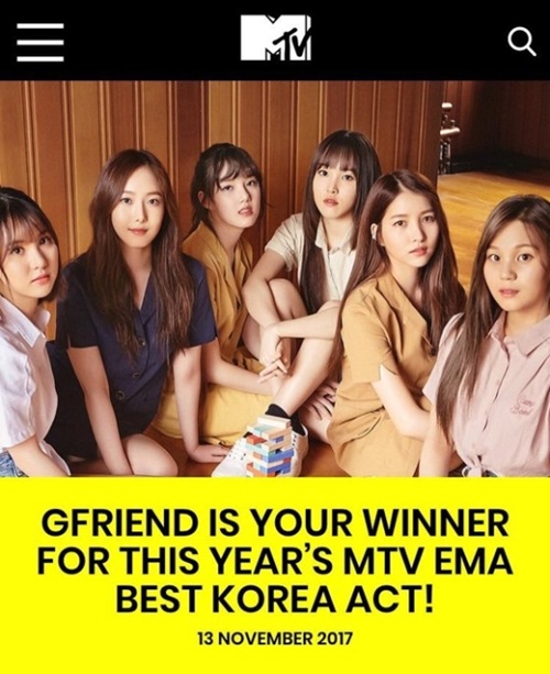 ＭＴＶは１３日（現地時間）、ＧＦＲＩＥＮＤのＥＭＡ「ＢＥＳＴ　ＫＯＲＥＡＮ　ＡＣＴ」受賞のニュースを伝えた（写真提供＝ＭＴＶ）