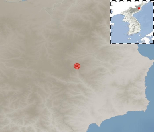 ９日午後３時１３分ごろ北朝鮮の咸鏡北道吉州から北北西４５キロメートル地域でＭ３．０の地震が発生した。（写真＝韓国気象庁）