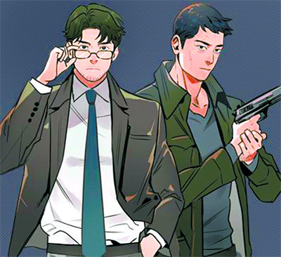 原作のウェブ漫画『スチールレイン（ＳＴＥＥＬ　ＲＡＩＮ）』に登場する２人の人物。（写真提供＝ＮＥＷ）