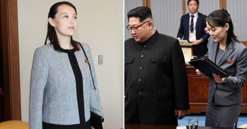 ２月の訪韓当時の北朝鮮の金与正（キム・ヨジョン）労働党中央委第１副部長（左の写真）と先月の訪韓当時の姿（青瓦台写真記者団）