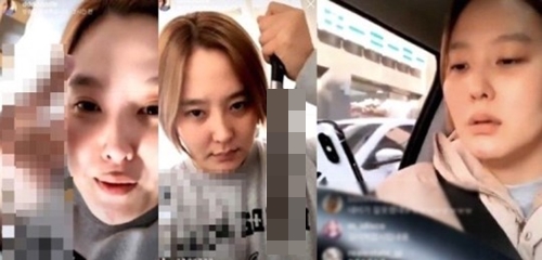 歌手ＤＡＮＡがＳＮＳライブ中に物議をかもした場面。