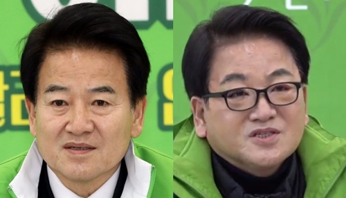 韓国民主平和党の鄭東泳代表の二重まぶたの整形前（左）と後（右）の様子