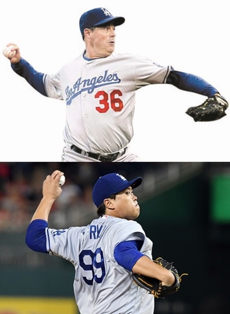 ドジャース時代のグレッグ・マダックス（写真上）、柳賢振