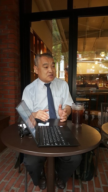 １８日午後、ソウル市内のカフェで会った植村隆氏。（写真提供＝自由言論実践財団）