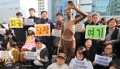 釜山の強制徴用労働者像