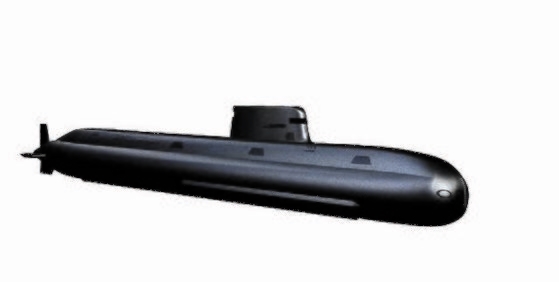 張保皐（チャンポゴ）III級潜水艦の模型［写真　防衛事業庁］