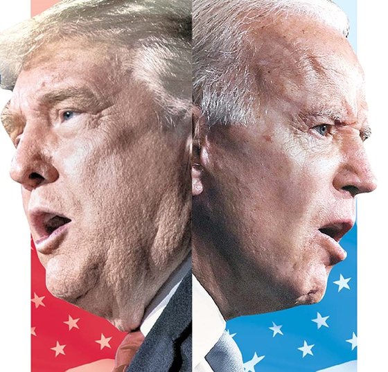 トランプ米大統領（左）とバイデン民主党大統領候補は２２日、２度目のテレビ討論で対中国・北朝鮮政策について反対の立場を見せた。　［中央日報］