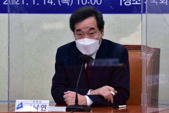 韓国与党「共に民主党」の李洛淵（イ・ナギョン）代表。オ・ジョンテク記者