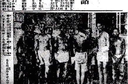 １９２６年９月９日、日本・旭川新聞に掲載された「北海道土木工事現場で虐待される人たち」と題した記事の日本人労務者の写真。［写真　イ・ウヨン博士］
