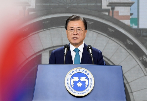 韓国の文在寅（ムン・ジェイン）大統領。［写真　青瓦台写真記者団］