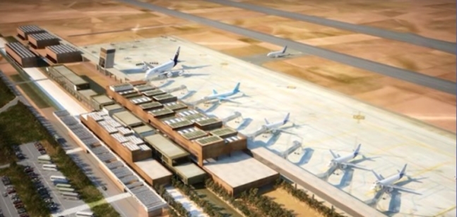 韓国の技術で建設することになるペルーのチンチェーロ新空港の鳥瞰イメージ。［資料　韓国空港公社］
