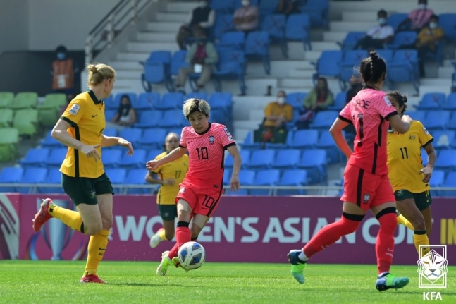 女子サッカー 韓国 豪州に勝利でアジアカップ４強 池笑然が決勝ゴール Joongang Ilbo 中央日報