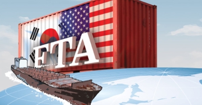 韓米自由貿易協定（ＦＴＡ）の資料イメージ。［写真　中央フォト］