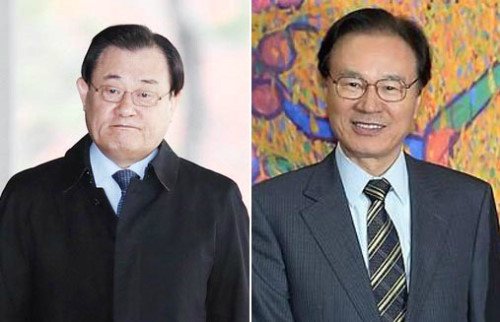 韓国の李丙ギ（イ・ビョンギ）元駐日大使と日本の谷内正太郎元国家安全保障局局長。